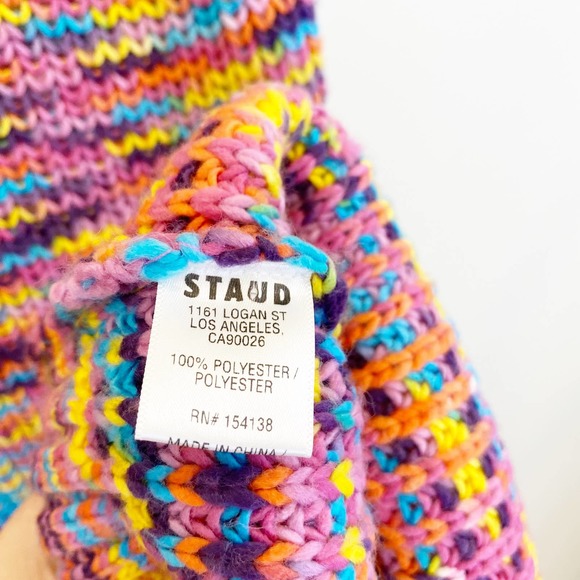 Staud Gardenia Mini Knit Dress xl colorful Barbie - Picture 7 of 12